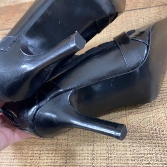 Colin Stuart Black Quilted Ankle Boots Pointed Toe - Picture 7 of 11